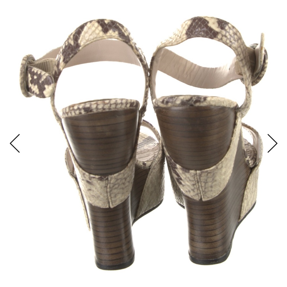 Alice + Olivia Snakeskin Wedge Sandals - Picture 4 of 6